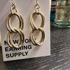 New York Earring Supply Vintage 80’s silverr and gold classic dangling earrings
